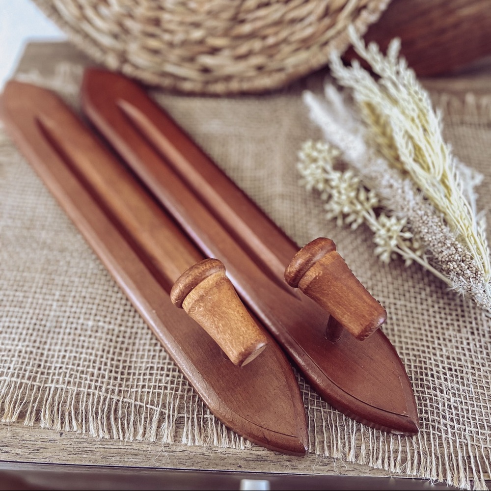 Vintage HomCo Mid Century Wooden Sconce Set of 2